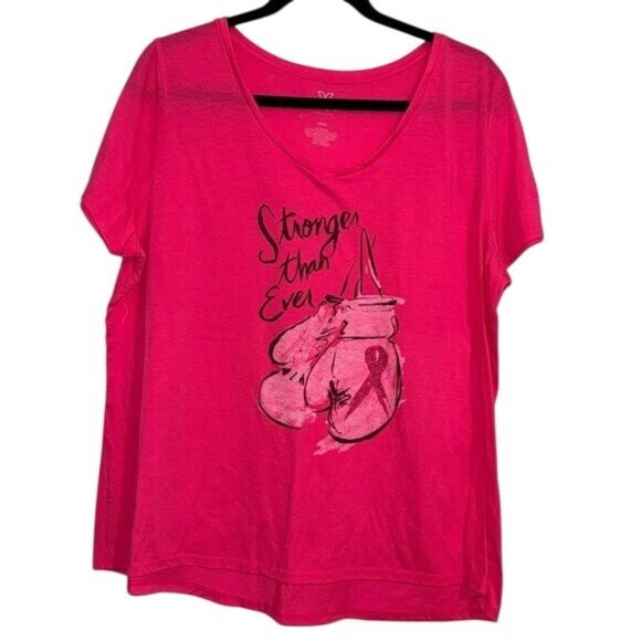 Pink Livi Active "Stronger Than Ever" Womens T-Shirt Size 14/16 Lightweight Poly - Picture 1 of 5
